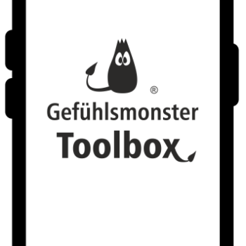 Smartphone mit Gefühlsmonster Toolbox Logo